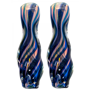 3" Silver Fumed Twisted Rod & Dicro Line Chillum Hand Pipe - (Pack of 2) [RKP279]